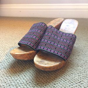 Womens Montego Bay Club- Cork Wedge Sandals Size 9.5